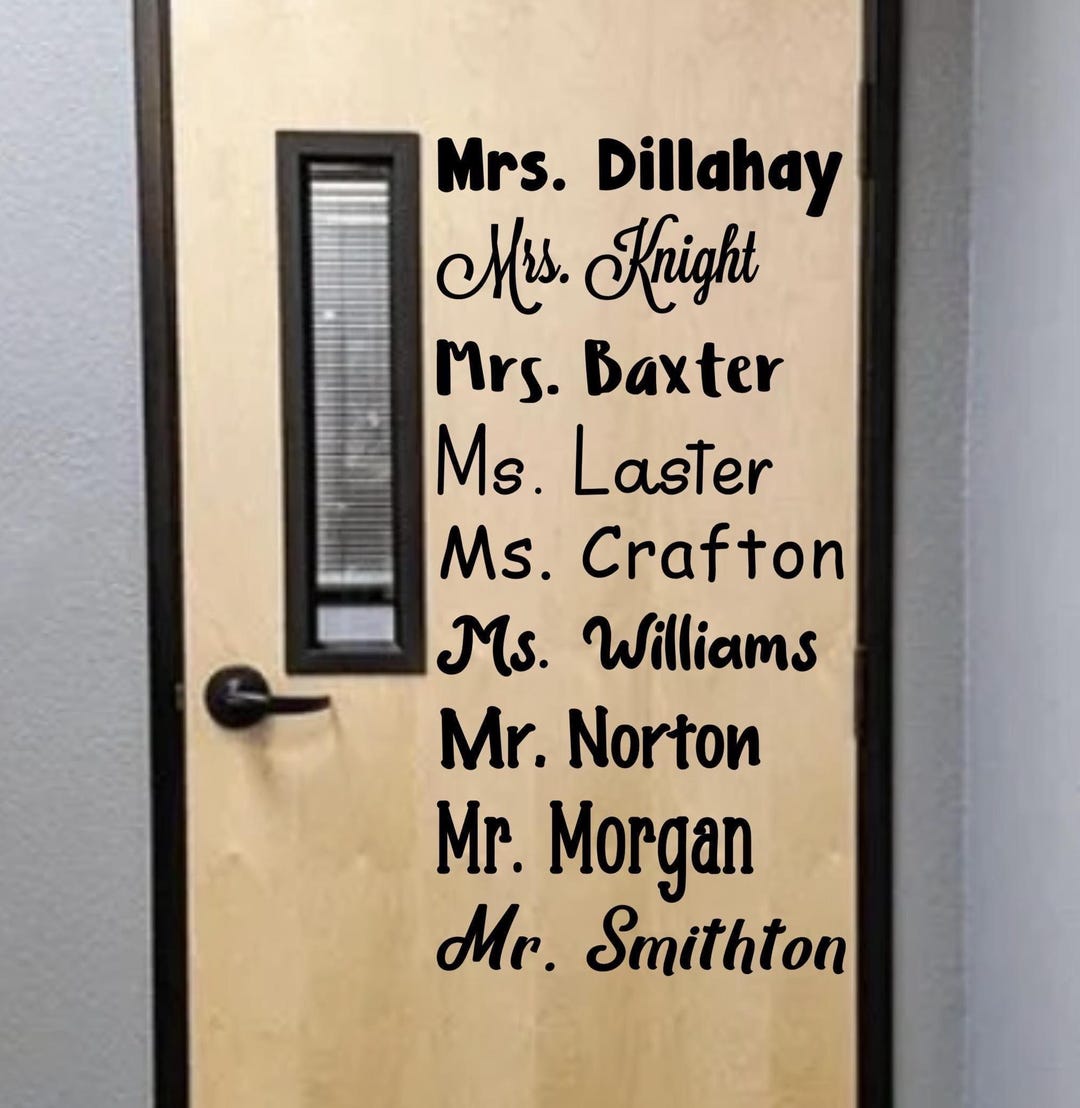 Personalized Teacher Name Decal: Classroom Door Vinyl Sticker - Etsy