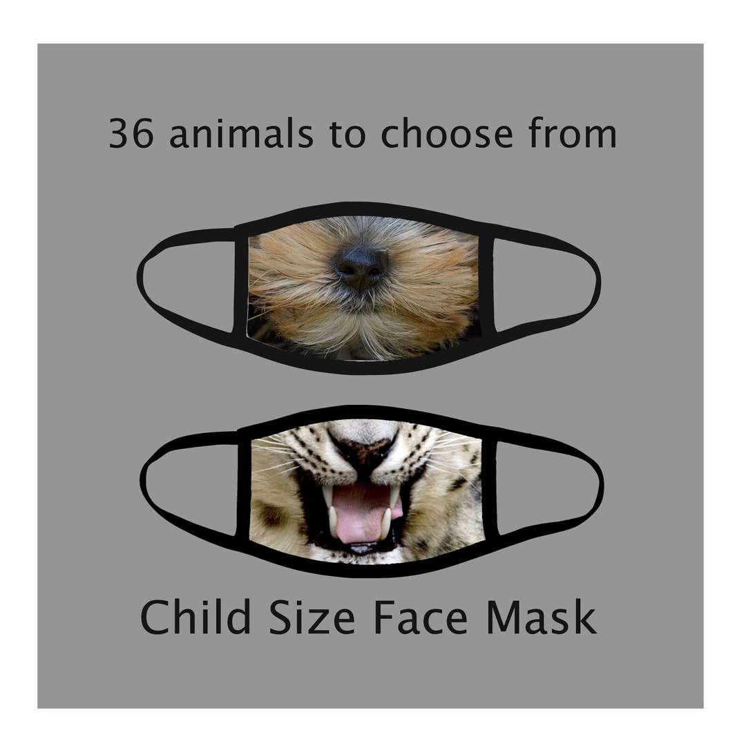 Childs Face Mask, Kids Protective Mask, Animal Face Masks, Washable