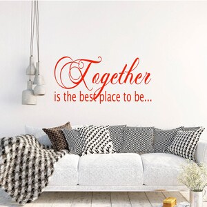 Together Wall Quote Decal: Matte Vinyl Removable Home Decor afbeelding 4