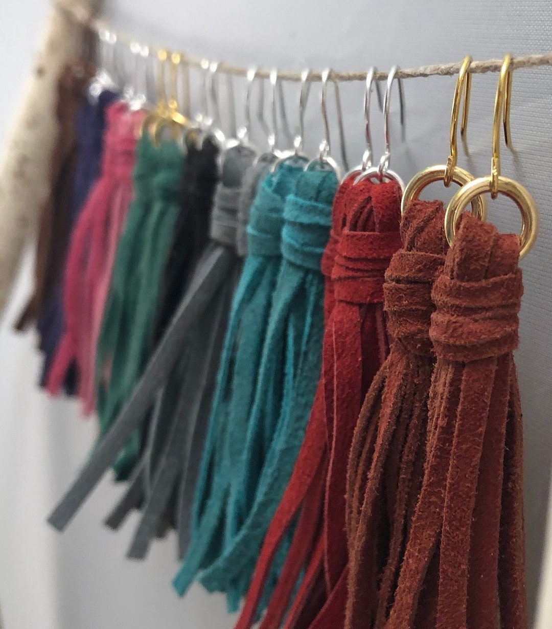 Leather Earrings, Tassel Earrings, Fringe Earrings, Boho Earrings ...