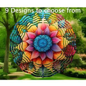 Flower Mandala Wind Spinner: Brightly Colored Garden Decor (10 Inch)