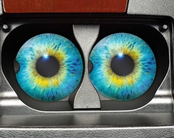 Funny Eyeball Car Coasters: Spooky Sandstone Cup Holder Accessory