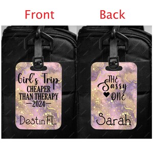 Personalized Girls Trip Luggage Tag, Custom Travel Bag Tags image 3