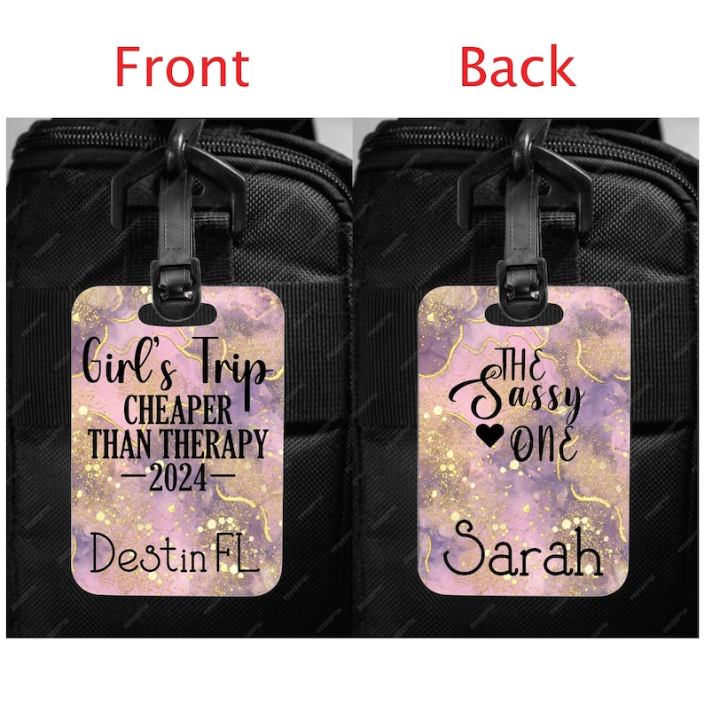 Personalized Girls Trip Luggage Tag, Custom Travel Bag Tags image 3