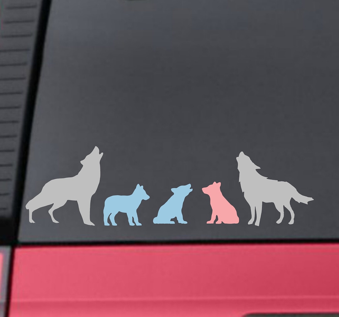 Wolf Family Car Decal, Car Window Sticker, Family Wolf Decal, Car