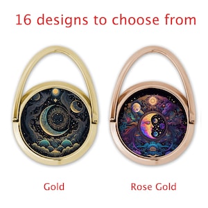 Celestial Phone Ring Stand: Gold or Rose Gold Metal Grip
