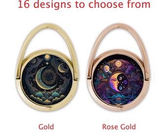 Celestial Phone Ring Stand: Gold or Rose Gold Metal Grip