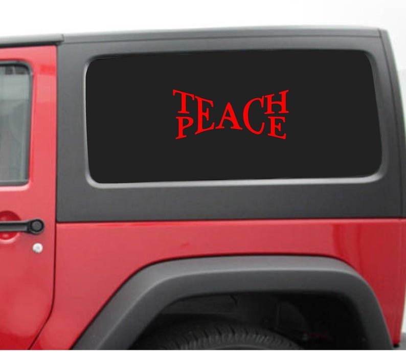 Teach Peace Car Window Decal: Glossy Vinyl Bumper Sticker Bild 6