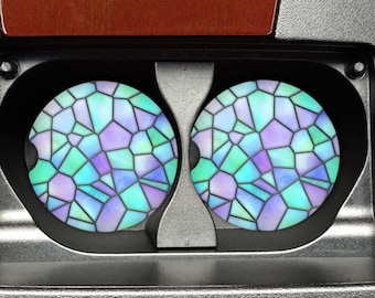 Car Coasters: Mosaic Stained Glass Design - Absorbent Sandstone