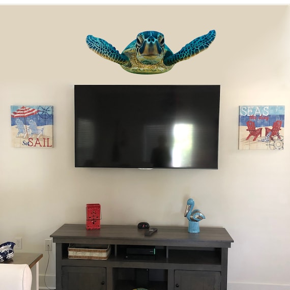 Giant Sea Turtle Wall Decal Tropical Decor Sea Life Etsy