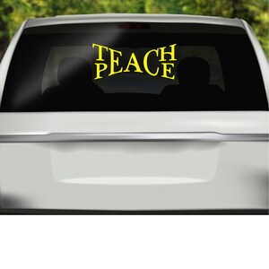 Teach Peace Car Window Decal: Glossy Vinyl Bumper Sticker Bild 3
