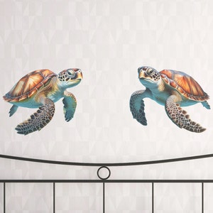 Sea Turtle Wall Decals: Ocean Life Coastal Decor