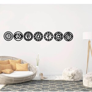 Chakra Symbol Fabric Decals: Removable Yoga Wall Art Stickers image 3