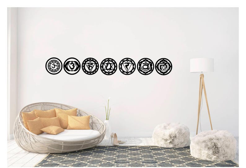 Chakra Symbol Fabric Decals: Removable Yoga Wall Art Stickers image 3