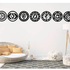 Chakra Symbol Fabric Decals: Removable Yoga Wall Art Stickers image 2