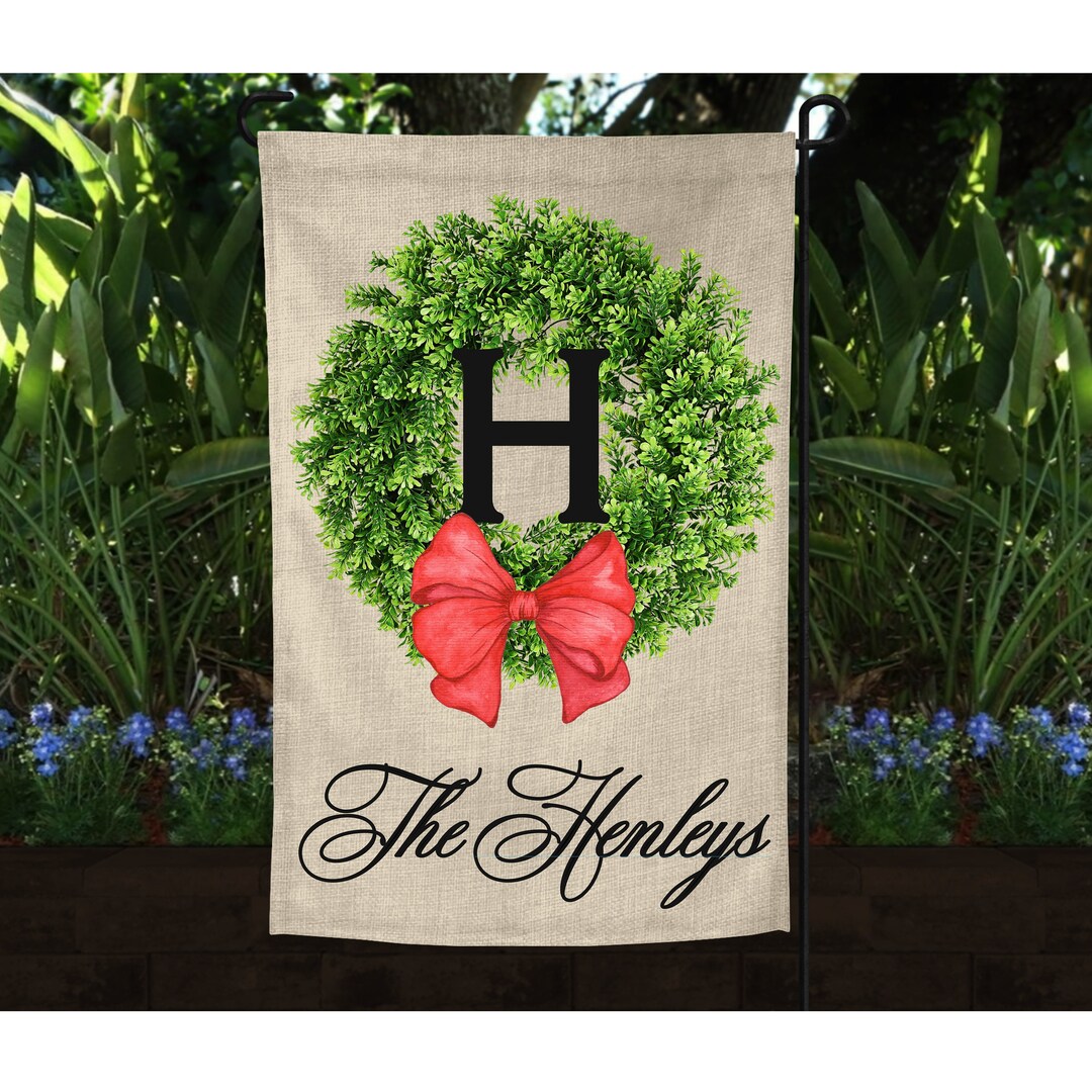 Monogram Garden Flag Yard Flag Personalized Flag Custom Etsy