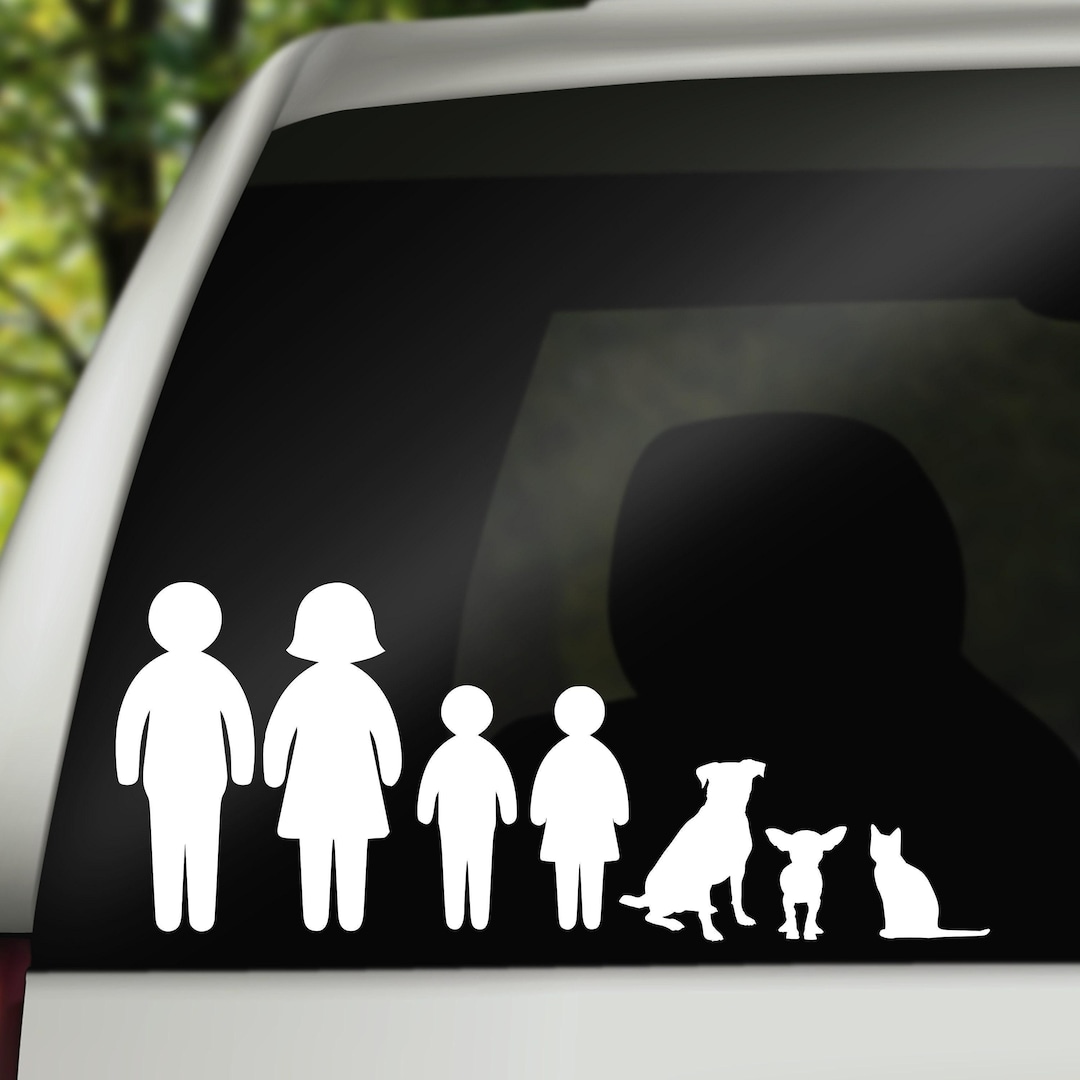 Adhesivo Blanco Con Texto En Inglés "I Love My Family", Calcomanías Brillantes Para Mascotas, Gatos Y