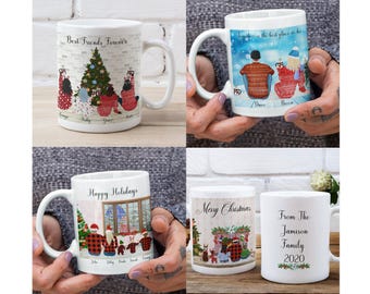 Personalized Holiday Coffee Mug: Custom Family & Pet Gift