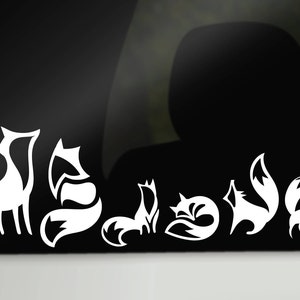 Calcomanías para autos de la familia Fox: vinilos personalizados para ventanas
