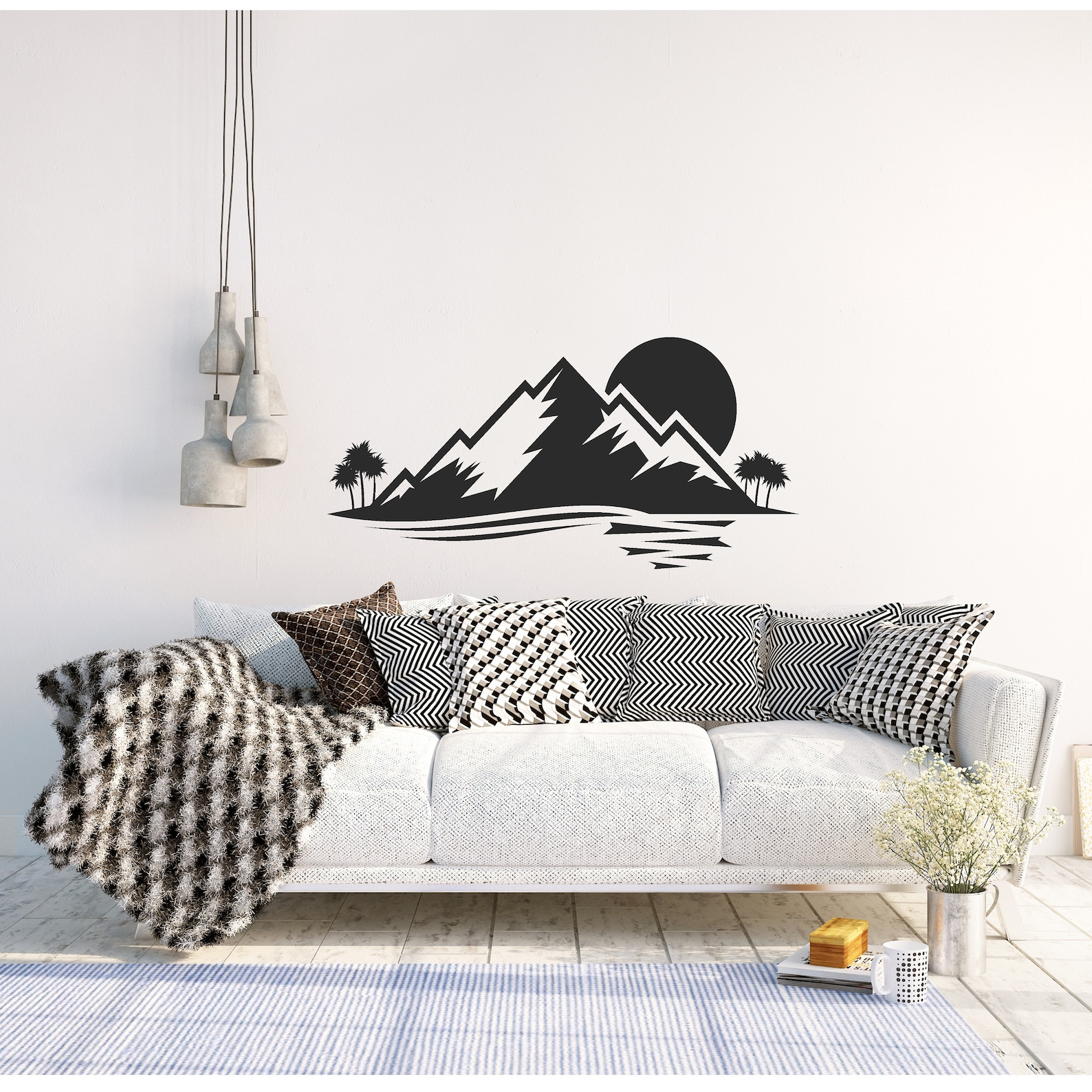 Mountain Wall Decals Mountain Landscapes Vinyl Wall Decals Etsy