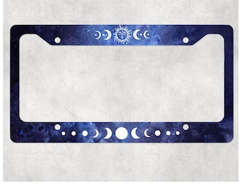 Moon Phase Car Accessories, Celestial Blue Night Sky (Coasters & Frame)