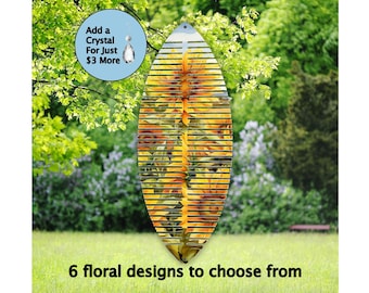 Floral Wind Spinner: Helix Spiral Metal Yard Art