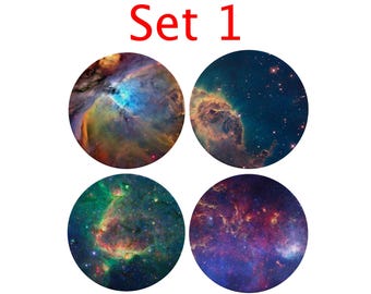 Space Coasters Set: Sandstone Drink Coasters with Cork Back