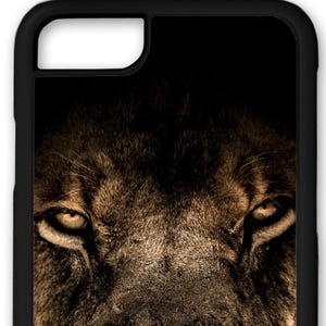 Lion Head Phone Case: Black Rubber, Shock Resistant image 5