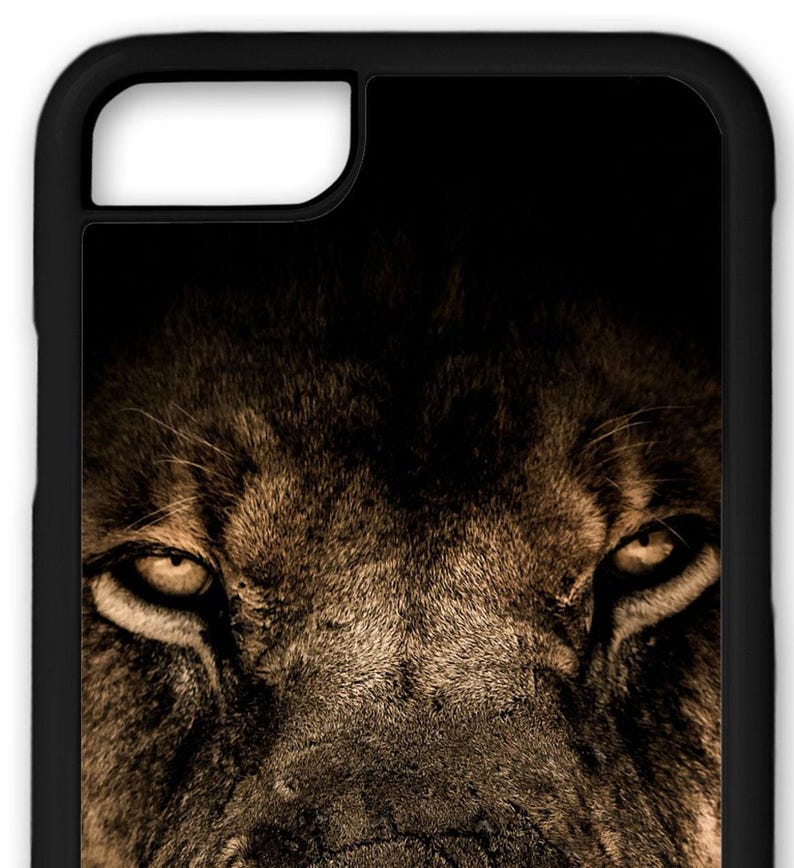 Lion Head Phone Case: Black Rubber, Shock Resistant image 5