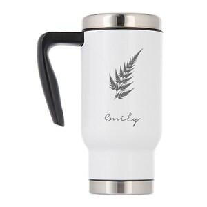 Personalized Travel Mug: Hand-Drawn Floral 17oz Insulated Thermos