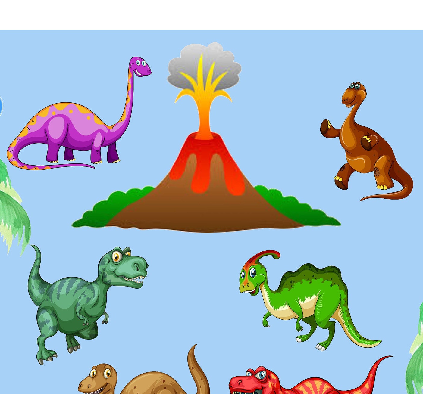 HUGE Set of Dinosaur Wall Decals Dinosaur Fabric Decals Boys Etsy