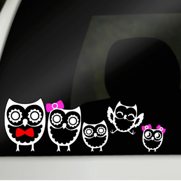 Owl Family Car decal, family Car Stickers, Car Window Stickers, Owl Lovers Gift, New Family Gift, Animal Family Decals, New Car Gift