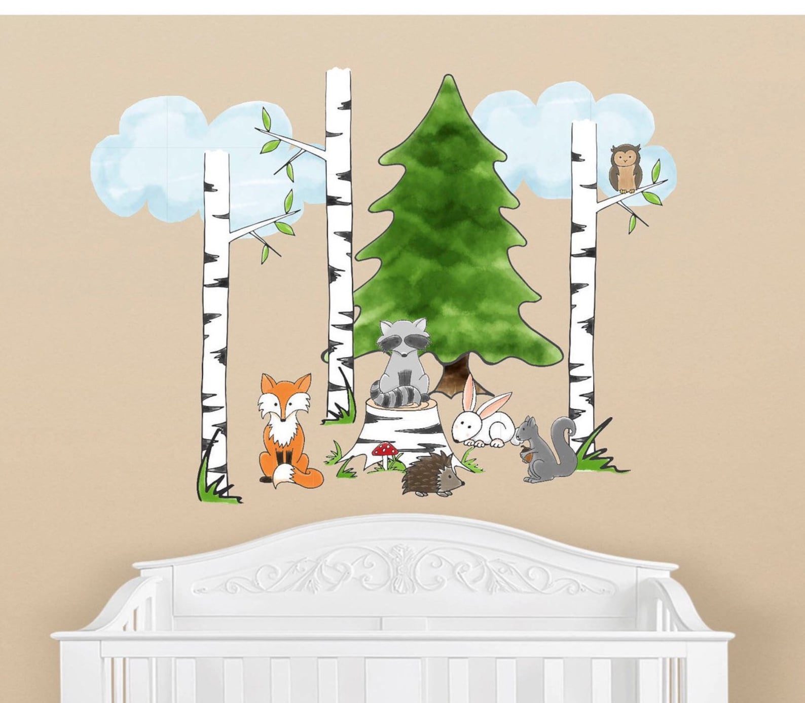 Nursery Forest Animal Fabric Wall Decals Woodland nursery Etsy