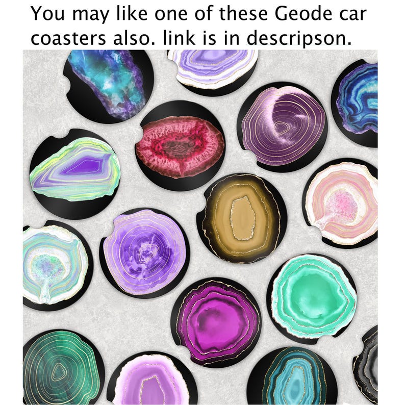 Geode Car Coasters: Purple Sandstone Drink Holders (Set of 2) image 5