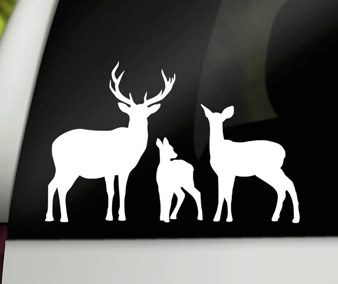 Deer Family Car Decal Car Window Decal Family Car Sticker Etsy