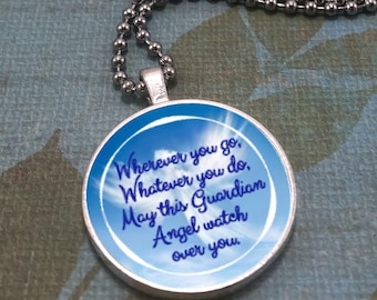 Guardian Angel Pendant: Silver Plated Necklace, Personal Gift