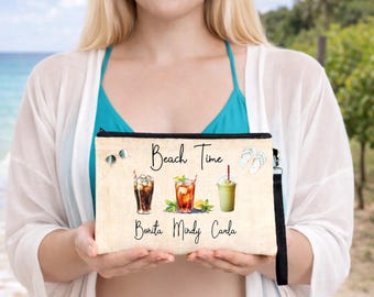 Beach Girls Trip Wristlet, Linen, Personalized Drinks (Custom Names)