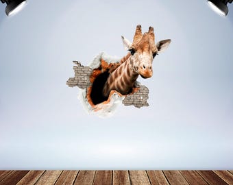 3D Giraffe Wall Decal: Removable Kids Room Decor
