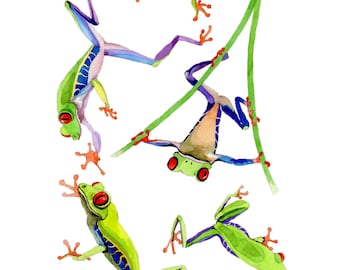 Red Eyed Frog Fabric Wall Decals: Removable Nursery & Playroom Decor