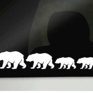 Naklejki samochodowe Bear Family, naklejki na samochód rodzinny, naklejki na szybę samochodu rodzinnego, naklejka Bear Family, mama bear, tata bear, naklejka z sylwetką małego misia