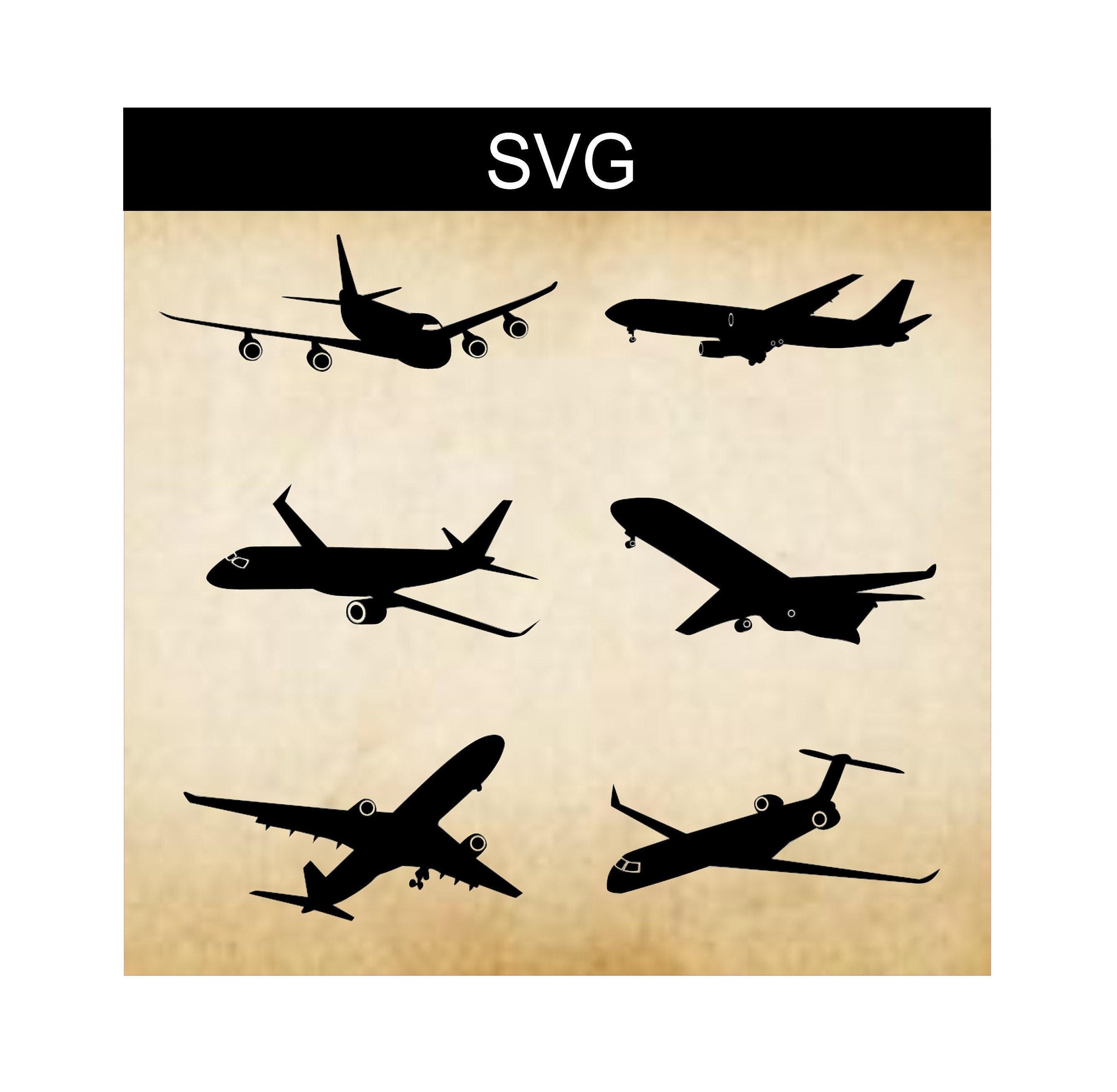 Airplane SVG Bundle: Silhouette Clip Art for Crafts (digital Download ...