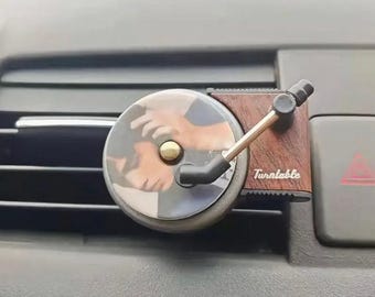 Custom Mini Record Player Car Air Freshener: Turntable Vent Clip, Essential Oil Diffuser