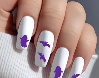 Halloween Nail Art Decals: Cute Spooky Stickers (Ghosts, Pumpkins)