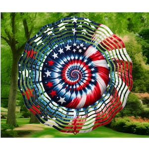 Patriotic Wind Spinner: Aluminum USA Yard Art, Garden Decor