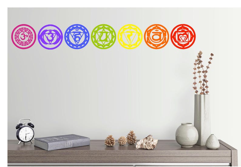 Chakra Symbol Fabric Decals: Removable Yoga Wall Art Stickers image 4