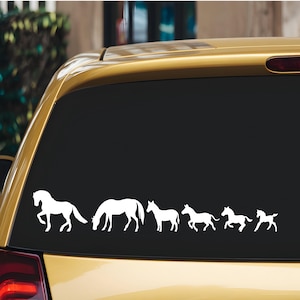 Pferdefamilie Auto Aufkleber: Vinyl-Aufkleber für Pferdeliebhaber