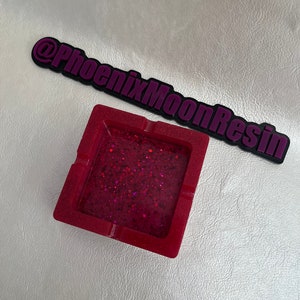 Red Glittery Resin Ashtray