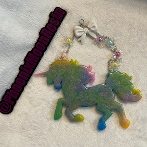 Pastel Rainbow Resin Unicorn wall hanging