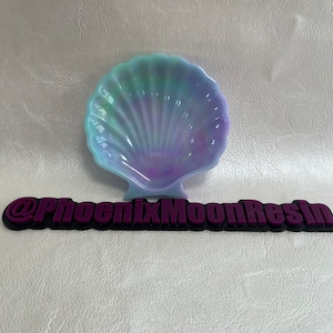 Green and Purple Swirl Shell Resin Trinket Dish
