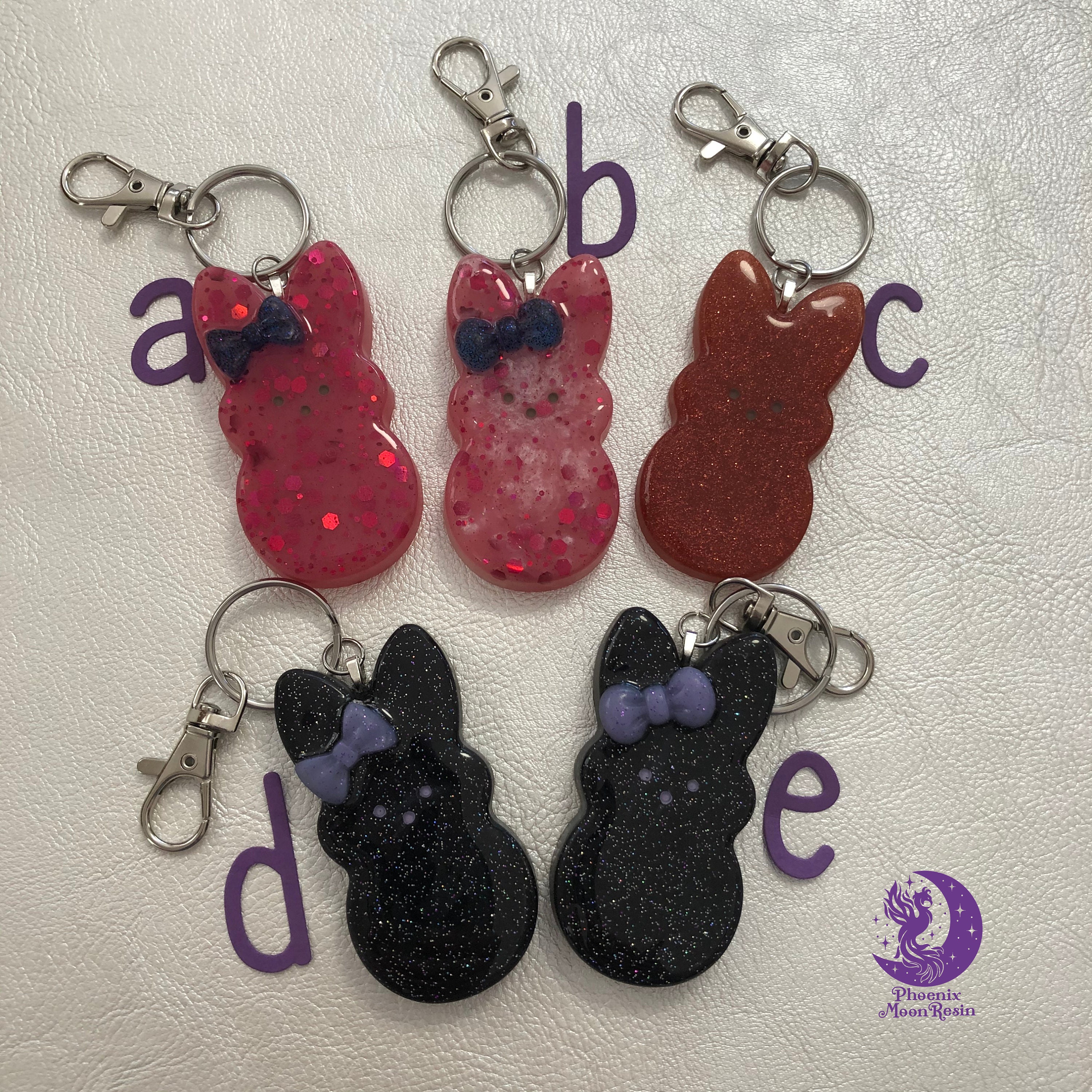 Cute Assorted Peeps Bunny Resin Keychains | Etsy